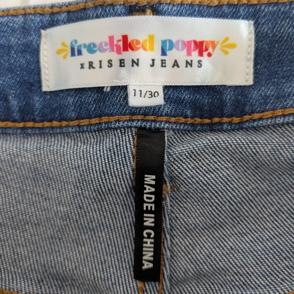 Risen Jeans Women's 30 Freckled Poppy Trophy Wife Hi Rise Ankle Slim Straight 11 - Picture 4 of 16